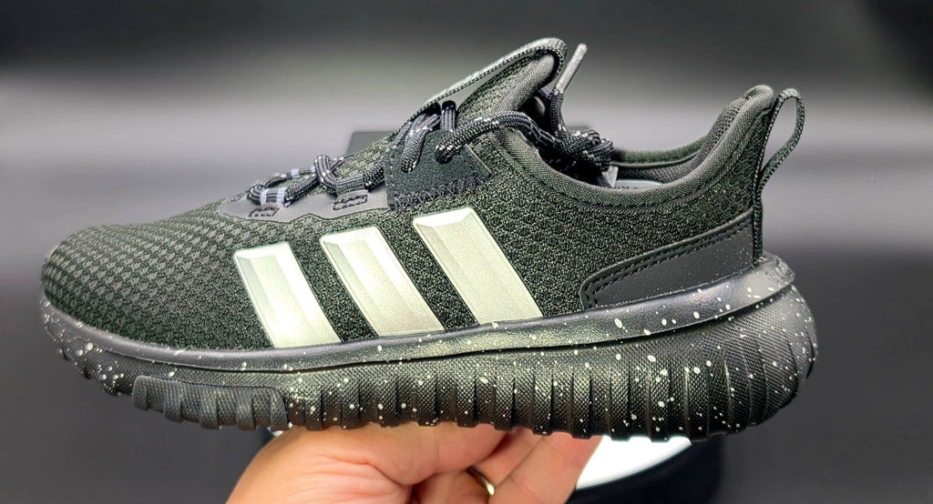 adidas Kaptir 4.0 Kids Sneakers Core Black Silver White Size 13K Youth