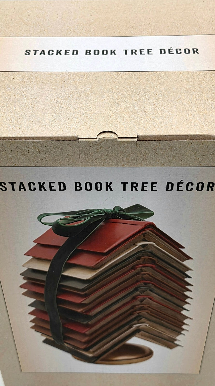 Cracker Barrel Stacked Book Christmas Tree with Ribbon Viral Holiday Decor NIB
