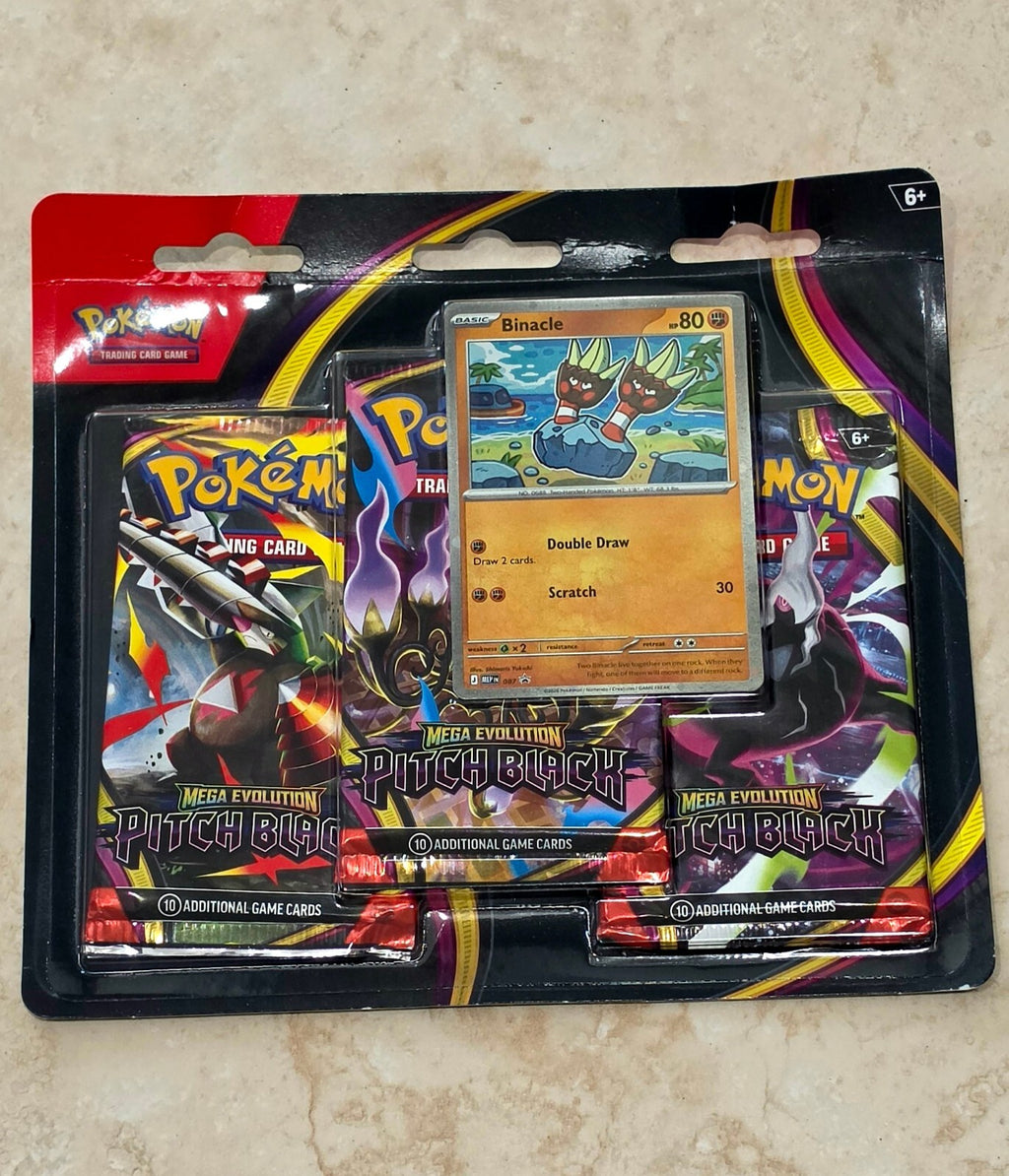 Pokémon TCG Mega Evolution Pitch Black 3-Pack Blister Binacle SEALED