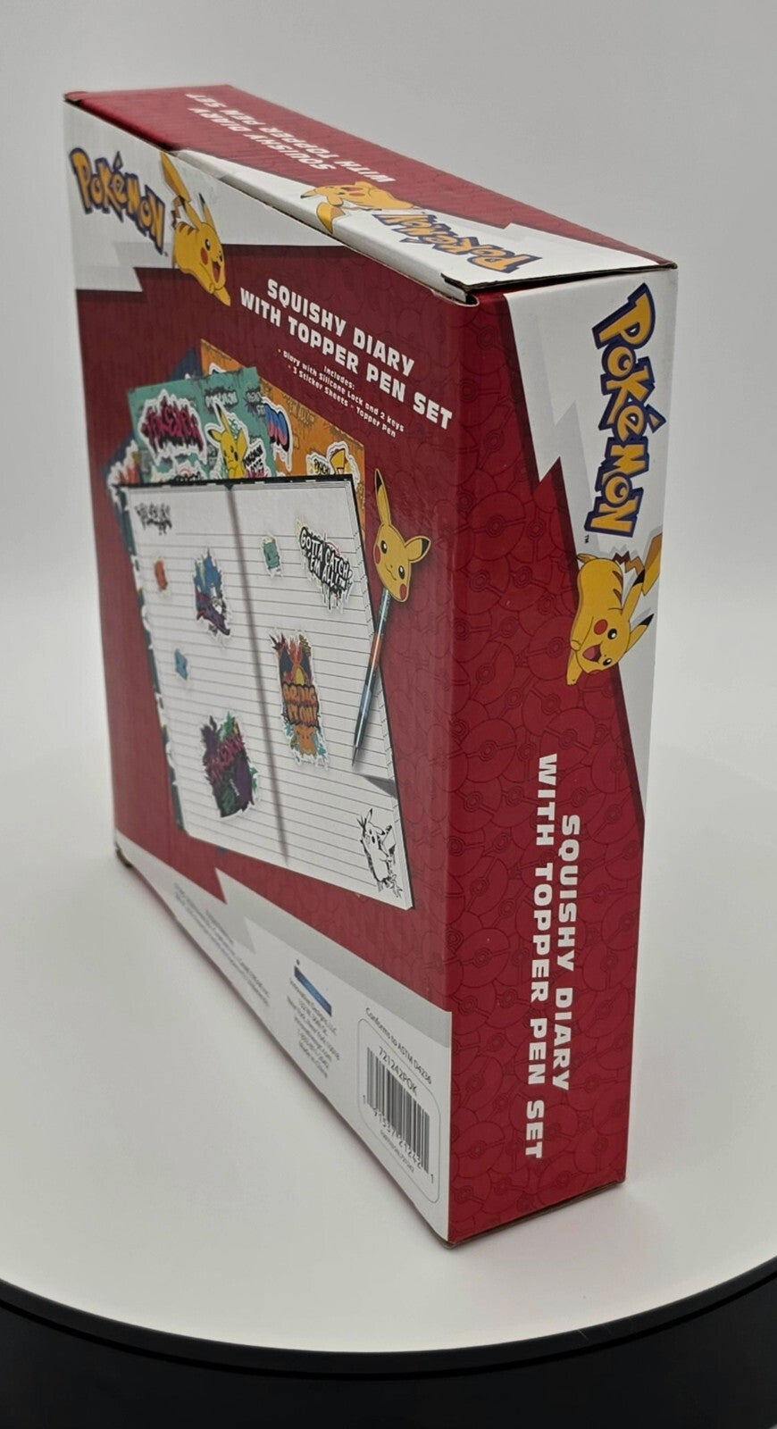 Pokemon Squishy Diary with Pikachu Topper Pen Set Lock & Keys Kids Gift NIB