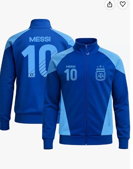 Icon Sports Argentina Messi #10 Track Jacket Blue [XL] NWT