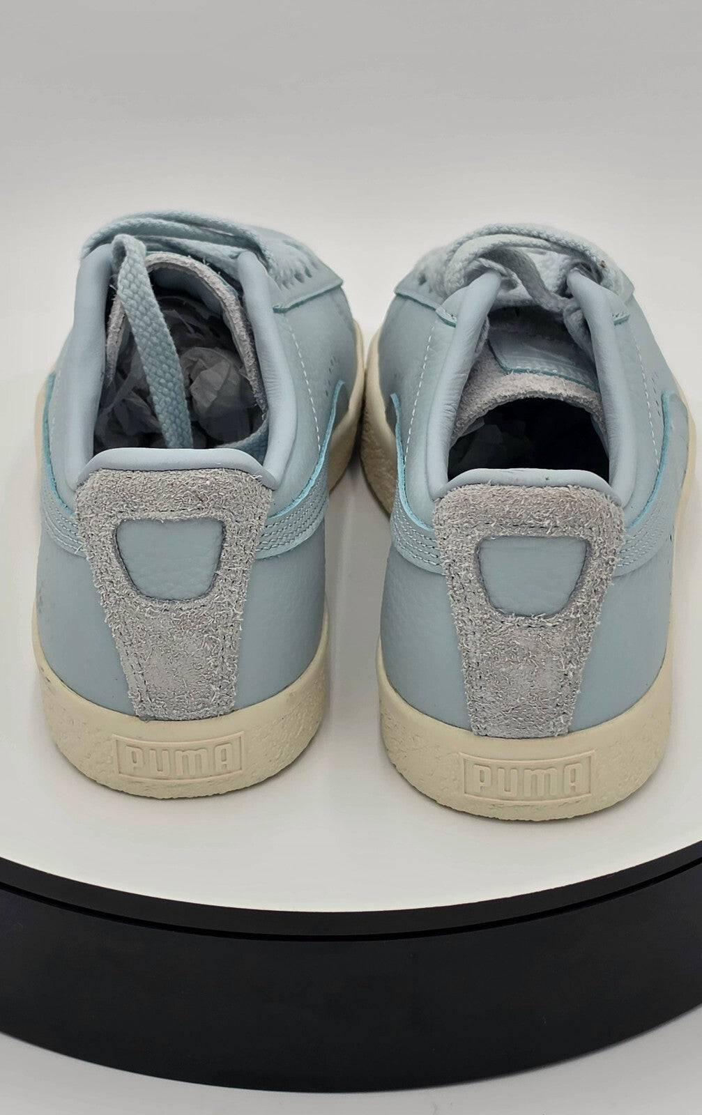 Puma Clyde Premium Frosted Dew Blue Leather Sneakers Mens Size US 8 NIB