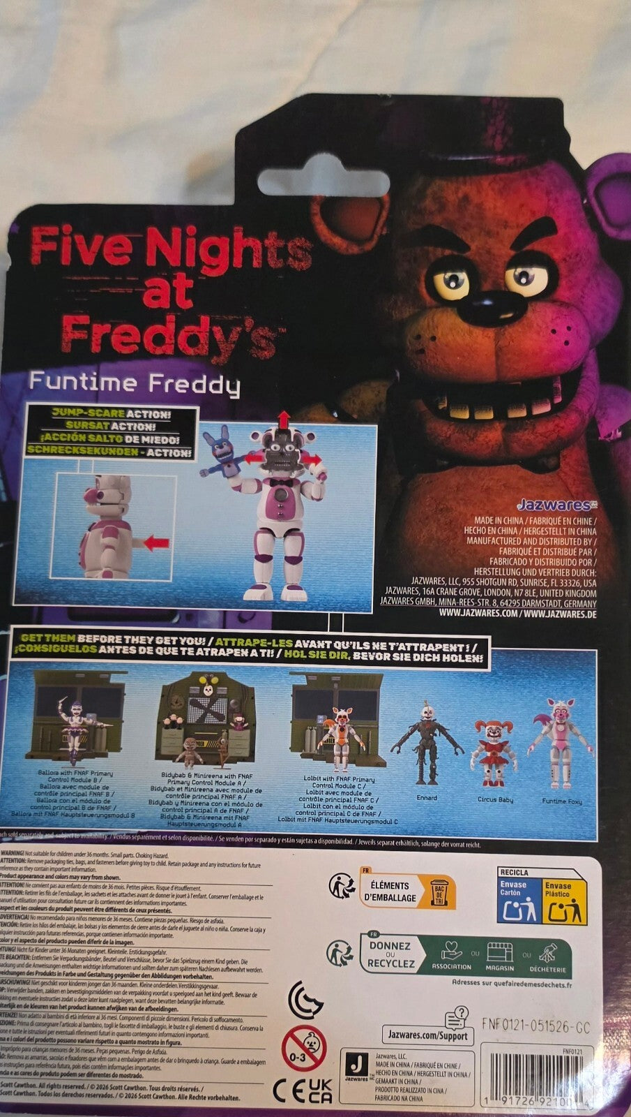 FNAF Five Nights at Freddy's Funtime Freddy Jazwares Action Figure NIB