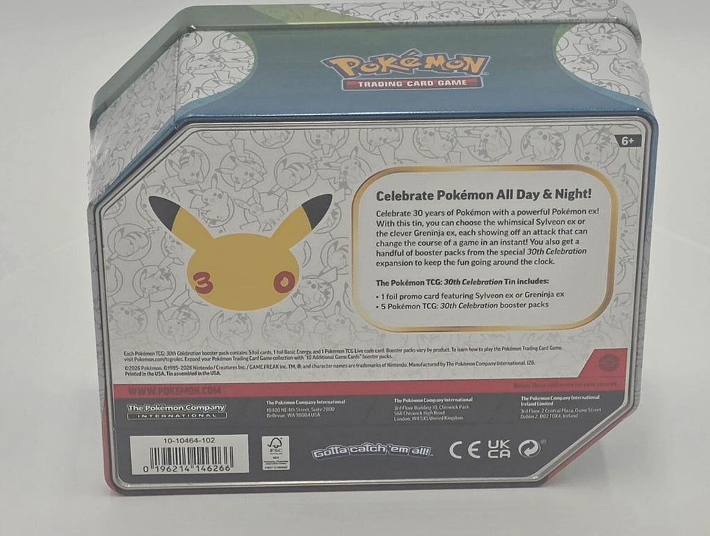 Pokémon TCG: 30th Anniversary Celebration Sylveon ex Tin Brand New Sealed