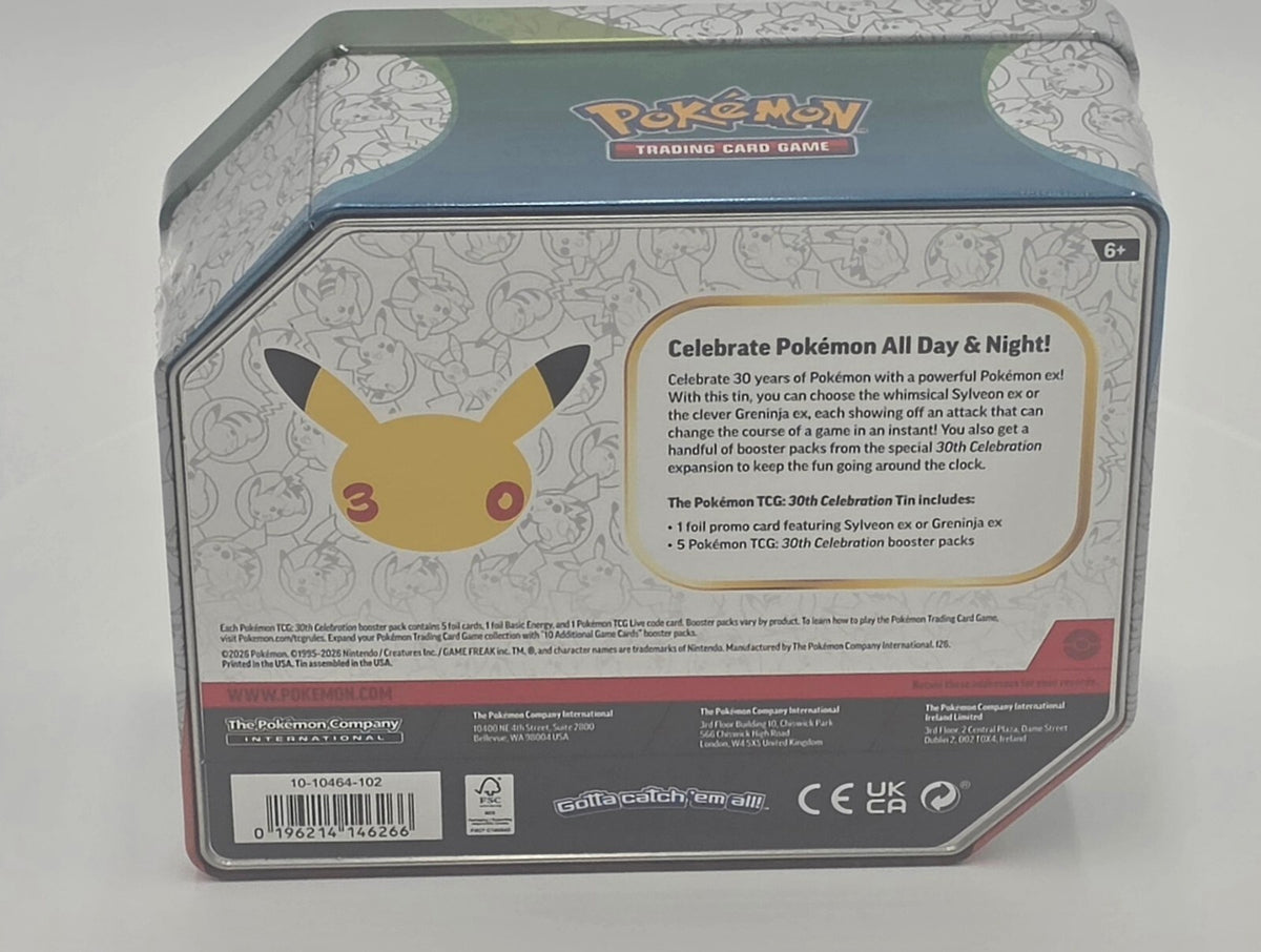 Pokémon TCG: 30th Anniversary Celebration Sylveon ex Tin Brand New Sealed