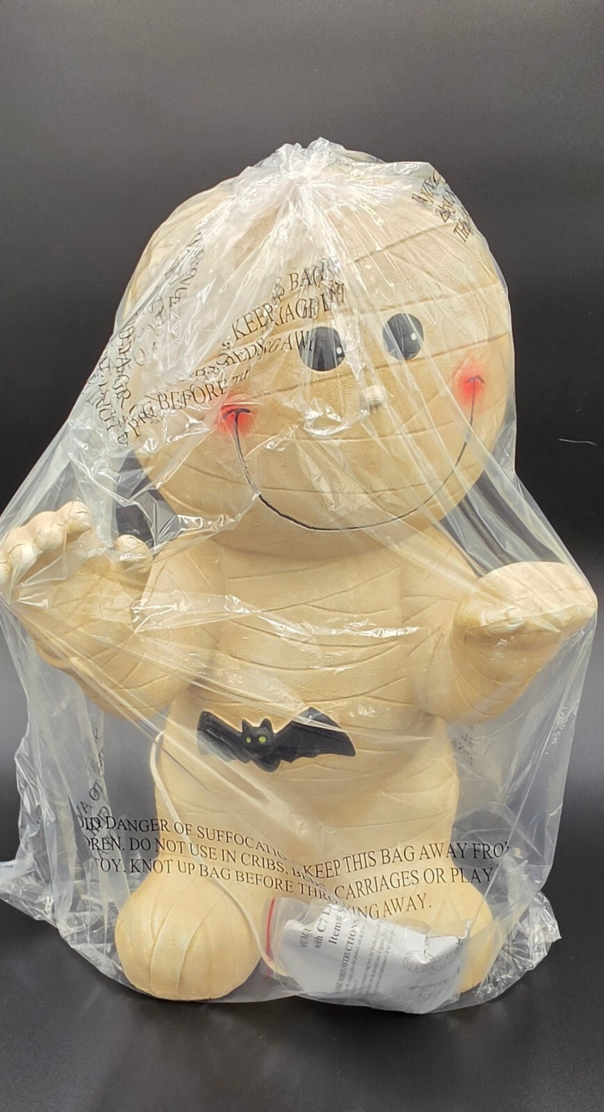 Cracker Barrel Light-Up Mummy Blow Mold with Bat Halloween Decor NWT