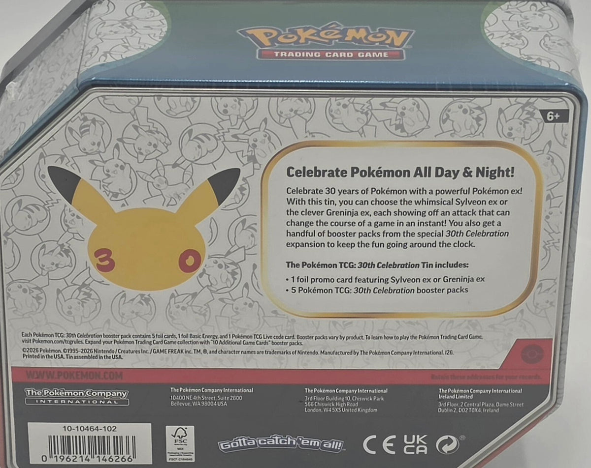 Pokémon TCG: 30th Anniversary Celebration Greninja ex Tin Brand New Sealed