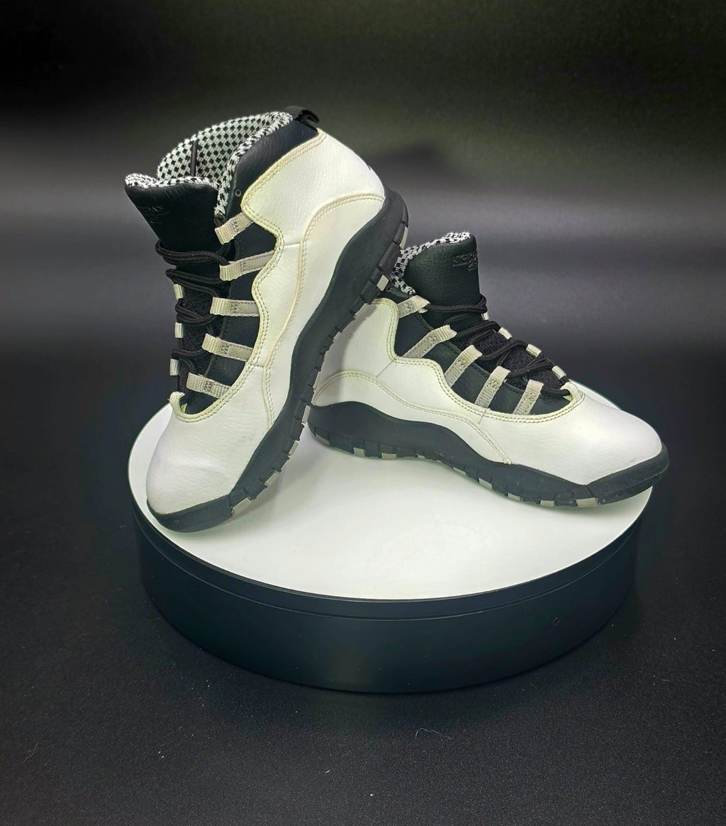 Nike Air Jordan 10 Retro Steel 2013 Youth Size 2Y Sneakers White Black