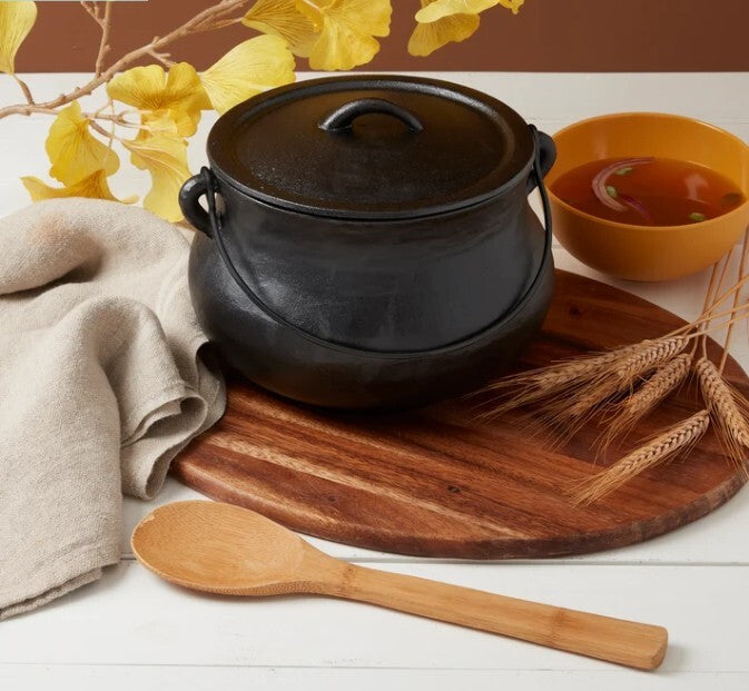 Large 6-QT Smith & Clark Cast Iron Cauldron Dutch Oven NWT Black