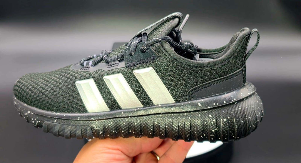 adidas Kaptir 4.0 Kids Sneakers Core Black Silver White Size 13K Youth