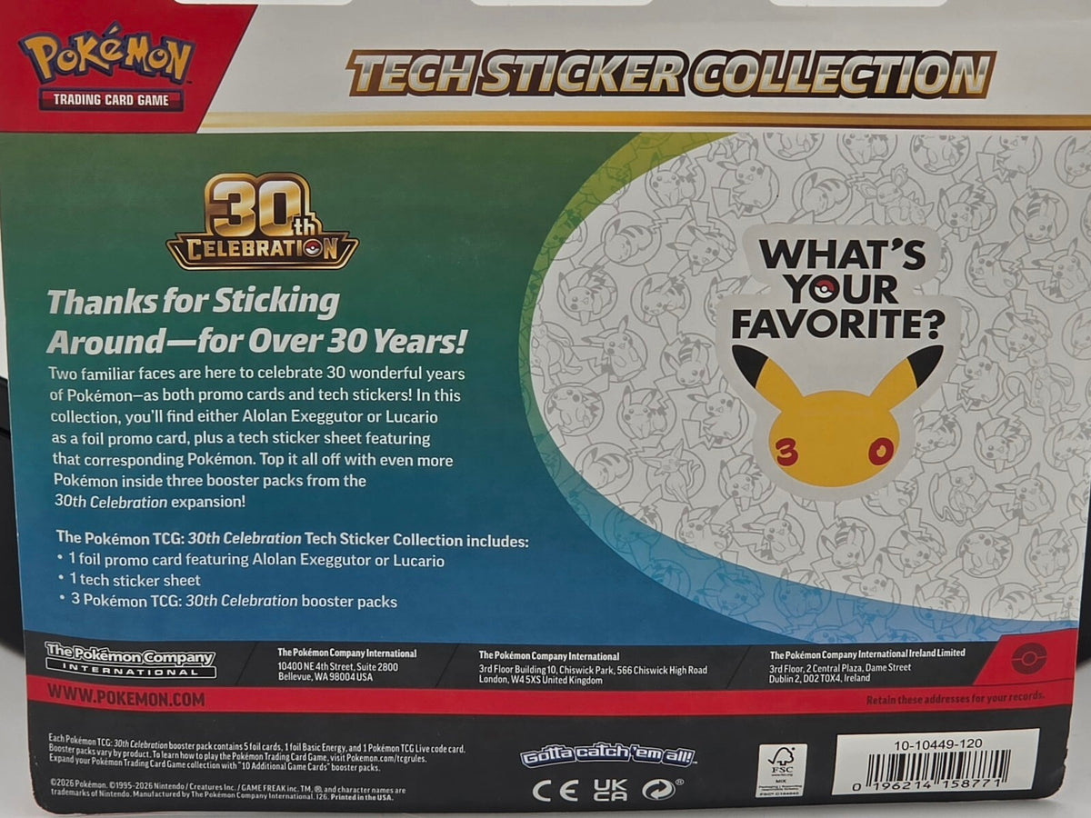 Pokémon TCG 30th Anniv Celebration Tech Sticker Collection Alolan Exeggutor
